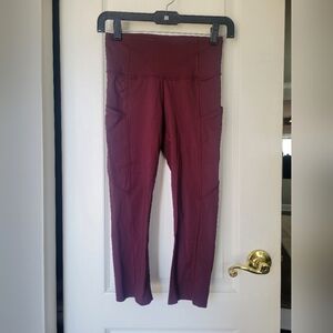 Lululemon Fast and Free Crop II 19" *Non-Reflective with Pockets Cassis Size 4